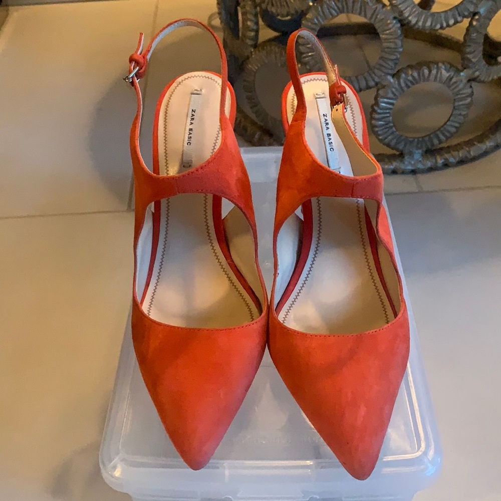 Zara orange heels